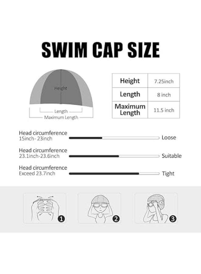 كونكويست قبعة سباحة، مقاومة للماء من السيليكون قبعة سباحة مطاطية كبيرة بقوة مرنة تمتد بحرية لمعدات السباحة (بينك) _ قبعة سليكون-كاب سباحه - Image 5